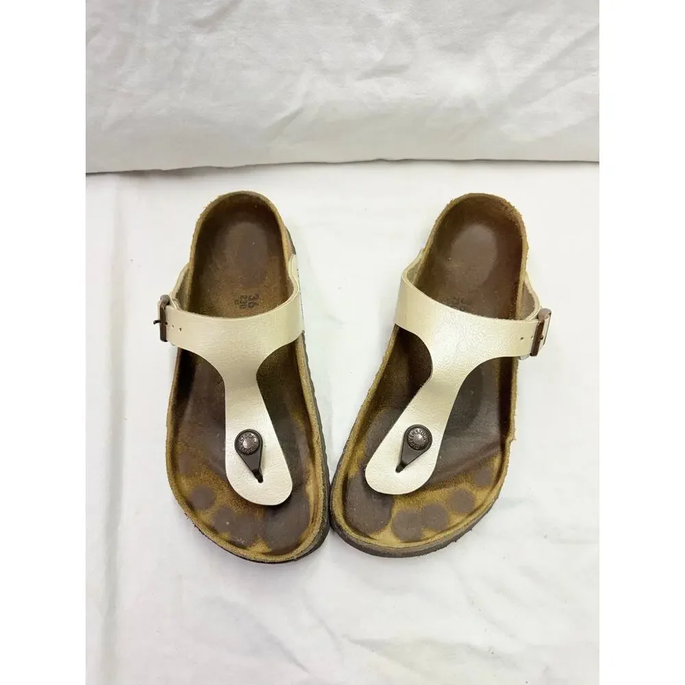 Birkenstock  thong sandals  women’s size 36/230LS 5/5.5 color beige have a flaw - Picture 4 of 13